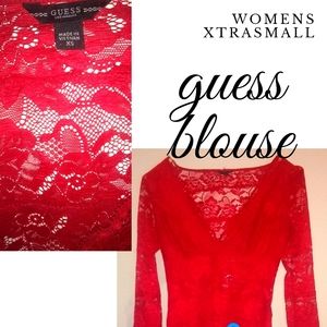 new xs womens lace guess blouse